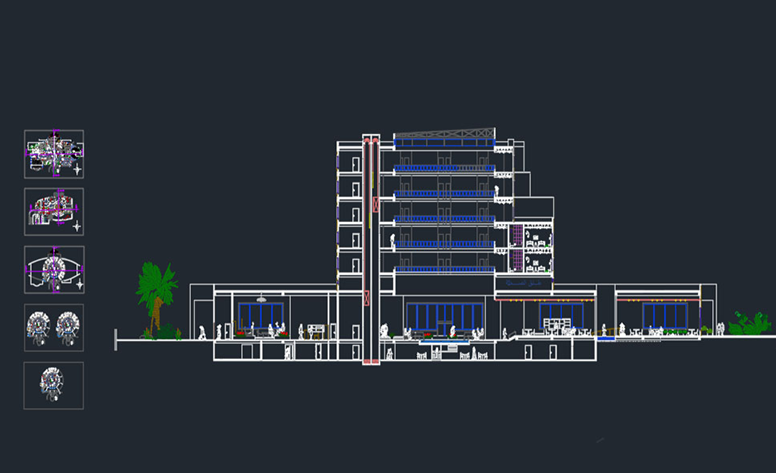 دانلود فایل اتوکد هتل دایره‌ای DWG | Round Hotel DWG Drawing برای AutoCAD